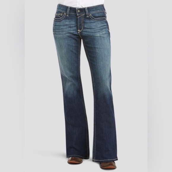 Ariat Blue Bootcut Jeans with Classic Fading - Picture 4 of 4